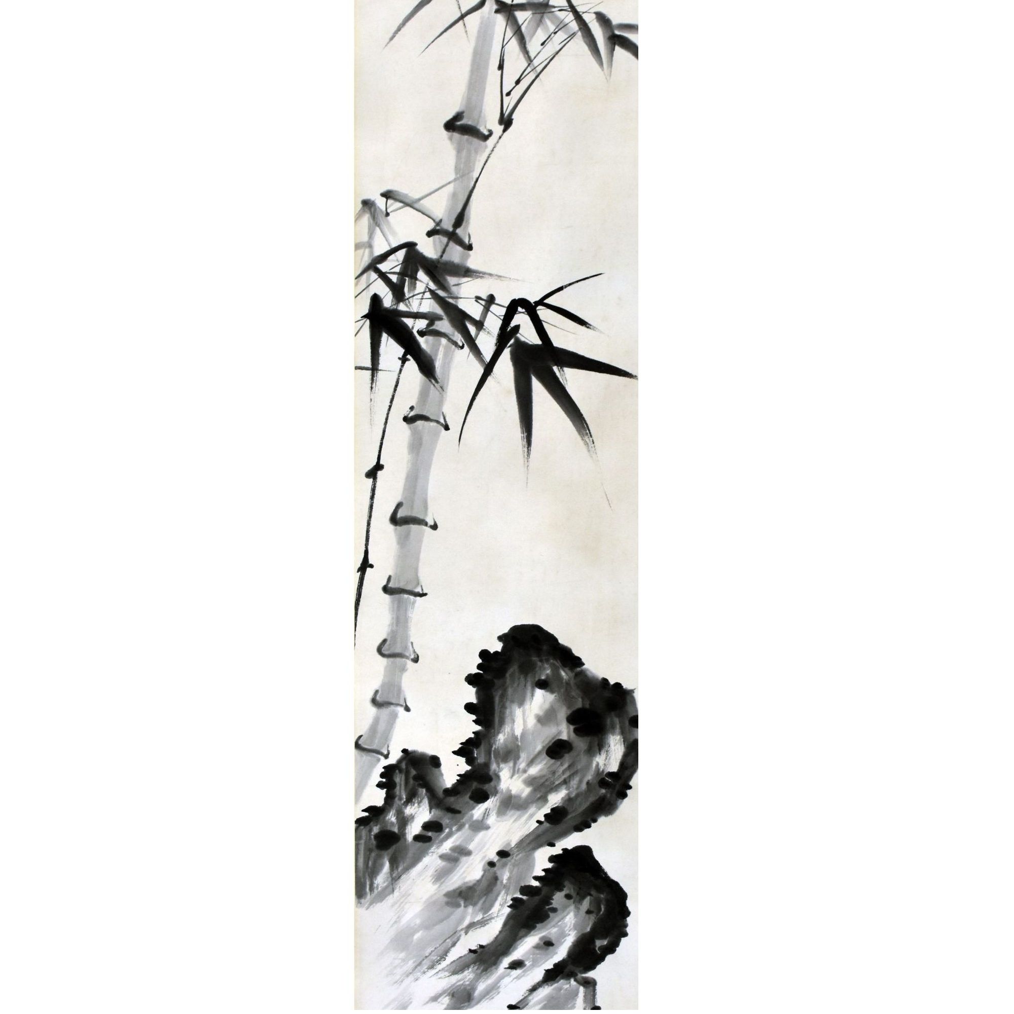 HM0020 竹石图 97×33cm 纸本立轴 2.9平尺