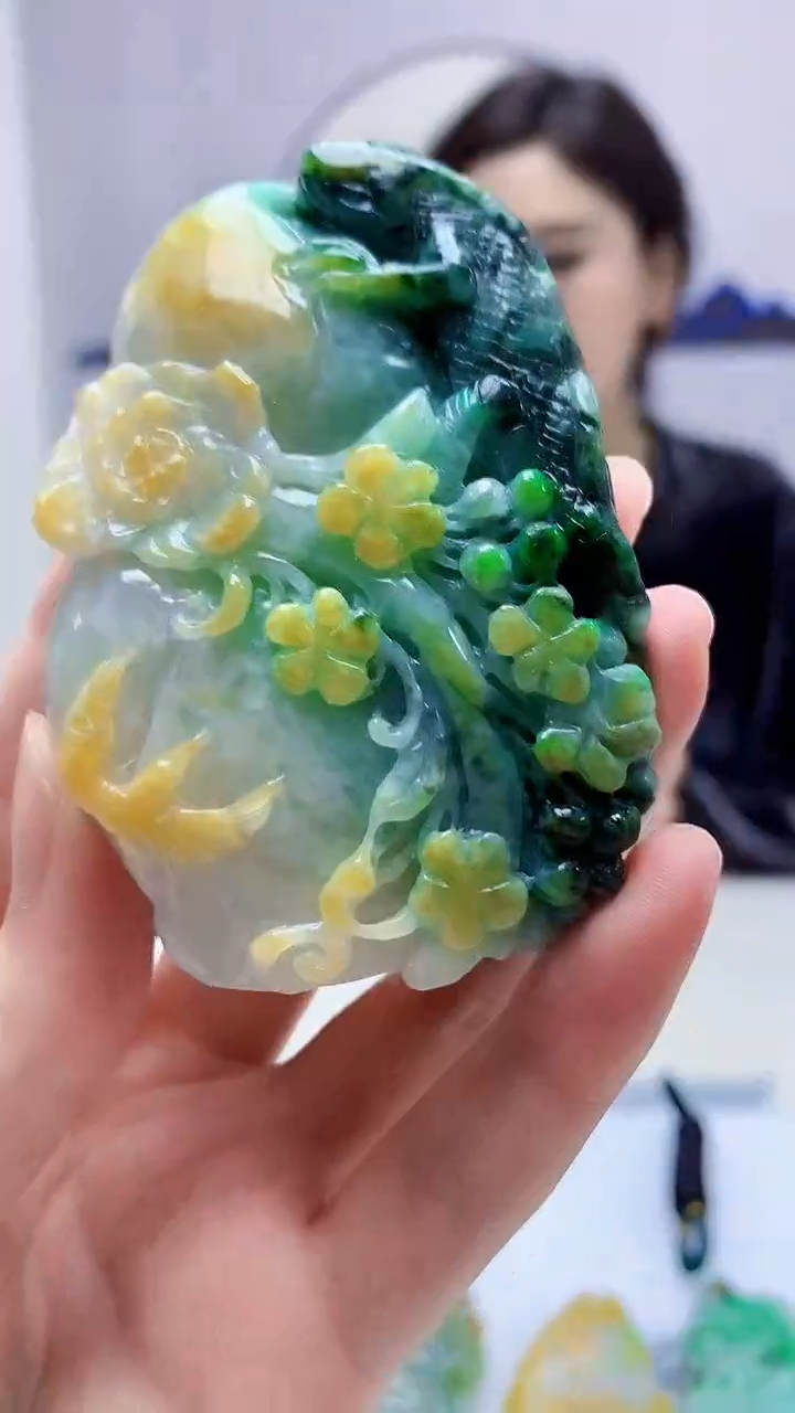 【闪购商品】定制翡翠未镶嵌4829zm-毛货挂件喜上眉梢92