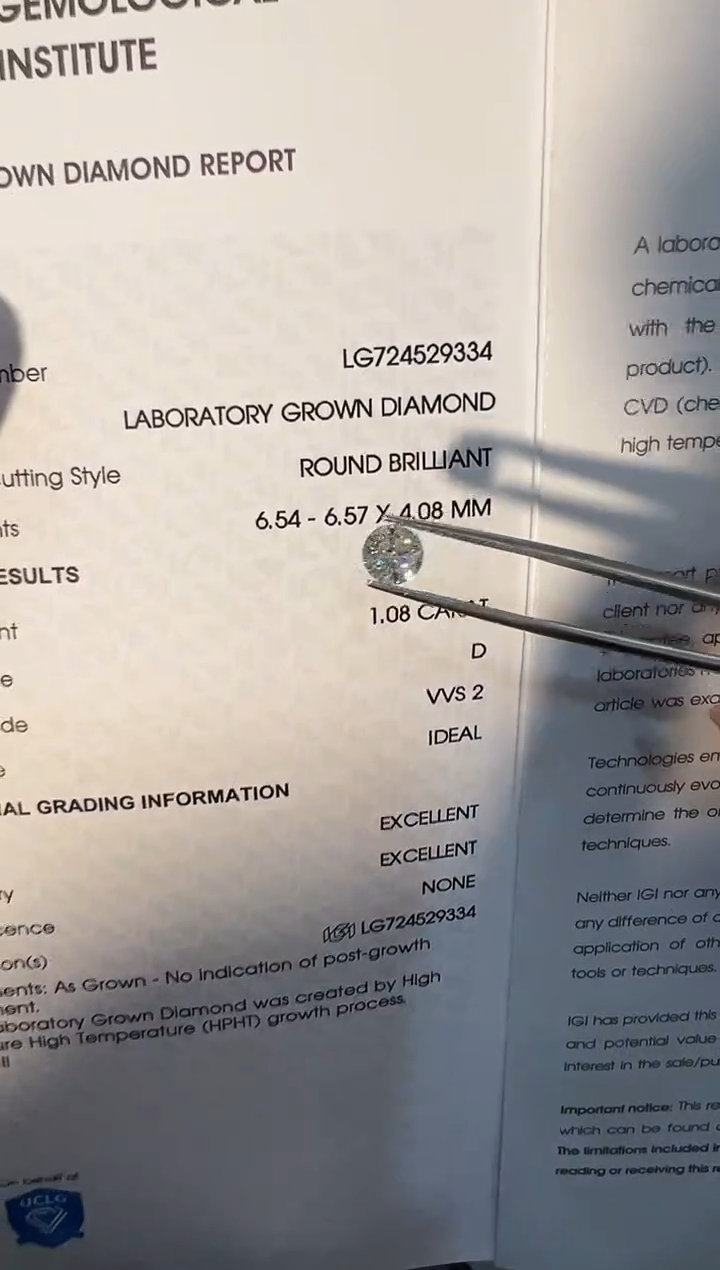 裸石实验室培育钻石LG9334 1.08ct