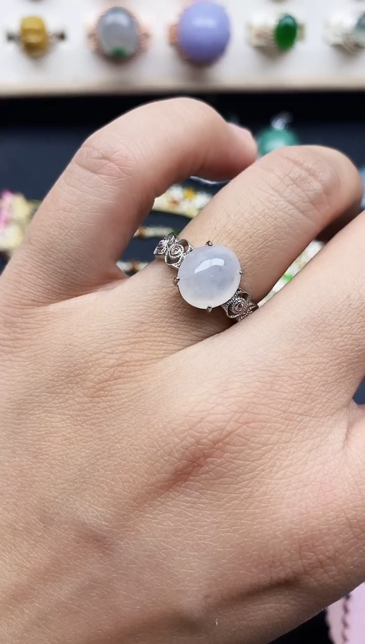 【闪购商品】翡翠戒指银S925镶嵌1111