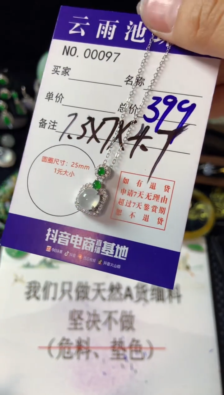 【闪购商品】翡翠颈饰银S925镶嵌翡翠