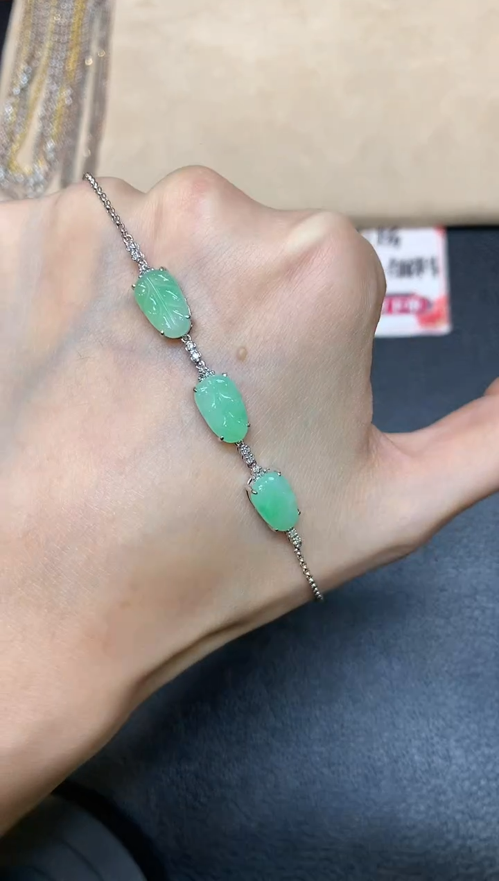 【闪购商品】翡翠手链18K金镶嵌【无鉴赏期