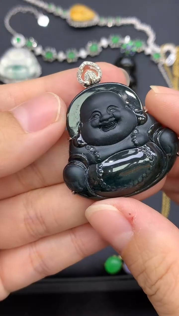 颈饰18K金镶嵌翡翠613-中国好珍宝