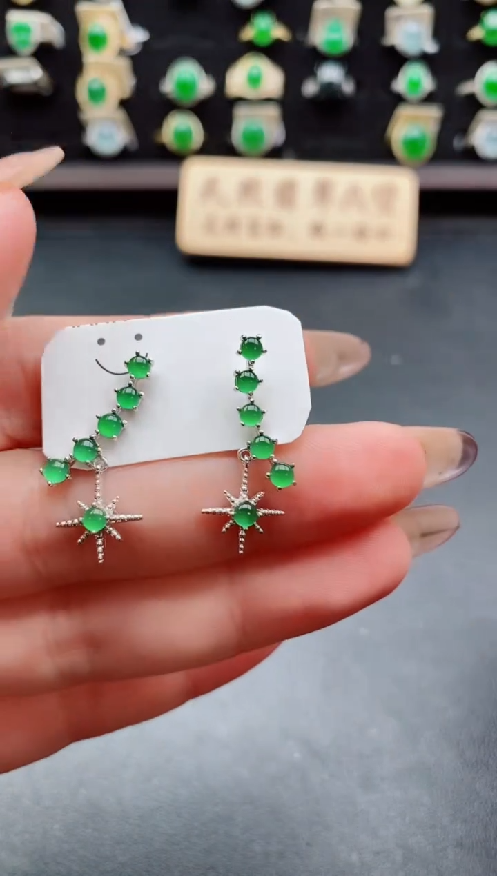 银S925镶嵌戒指翡翠1