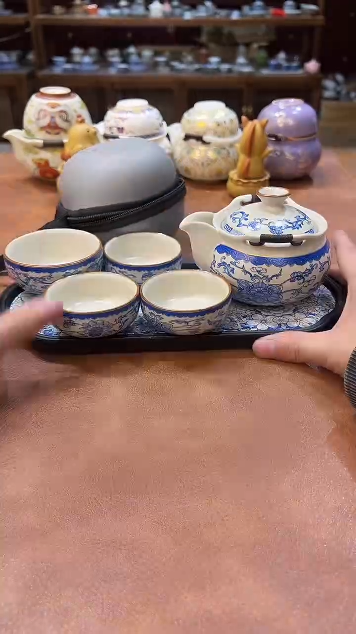 真的很便宜会开片的旅行茶具