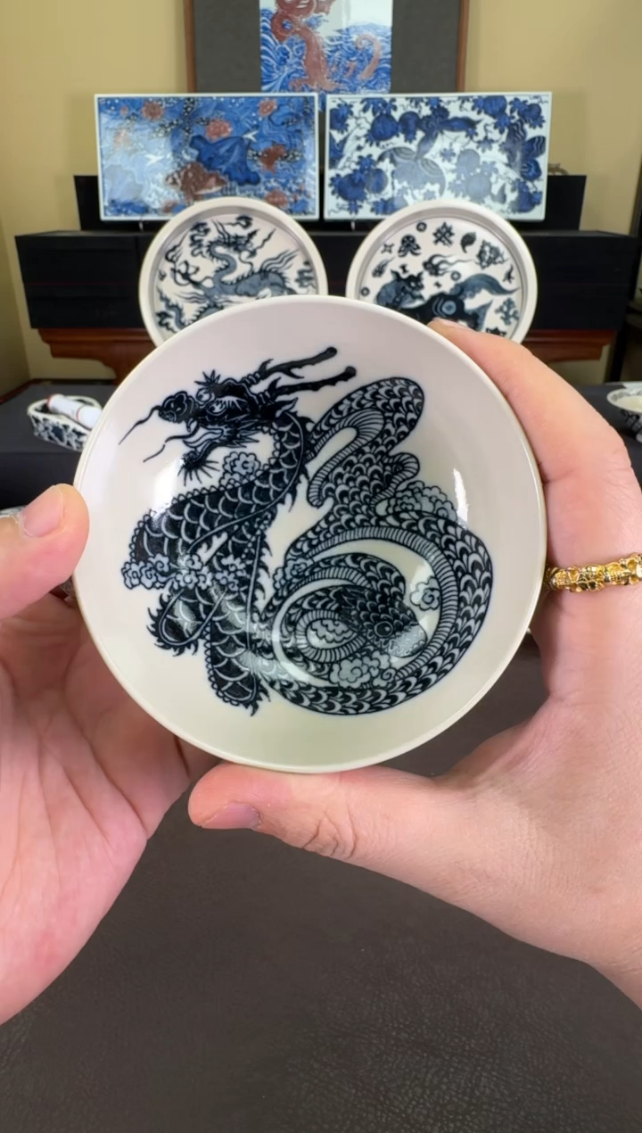 【闪购商品】瓷片二号釉龙蛇纹普洱杯