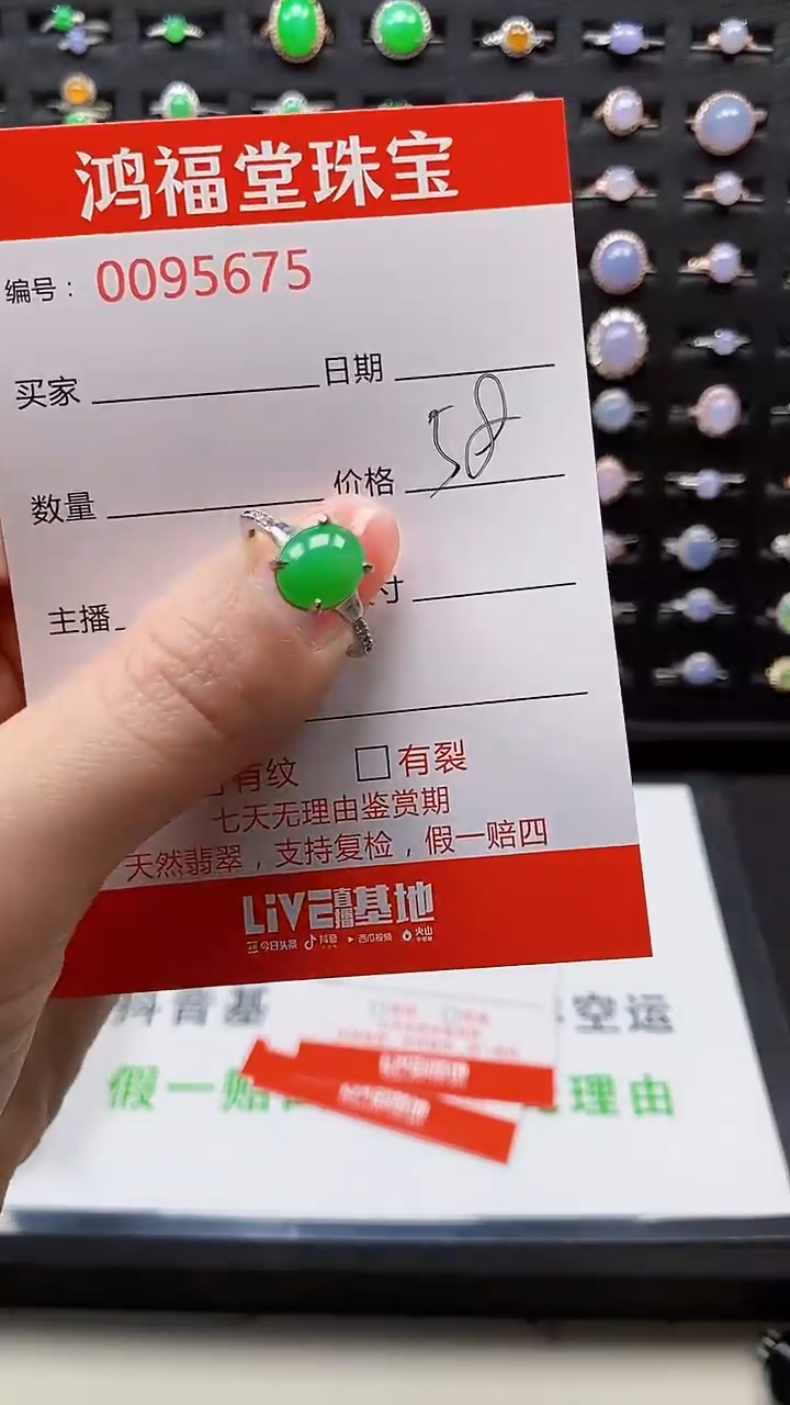 【闪购商品】翡翠戒指银S925镶嵌5675