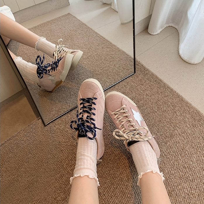 【高定出口版本】25款拼色五角星星做旧小脏鞋阿甘鞋女增高休闲鞋