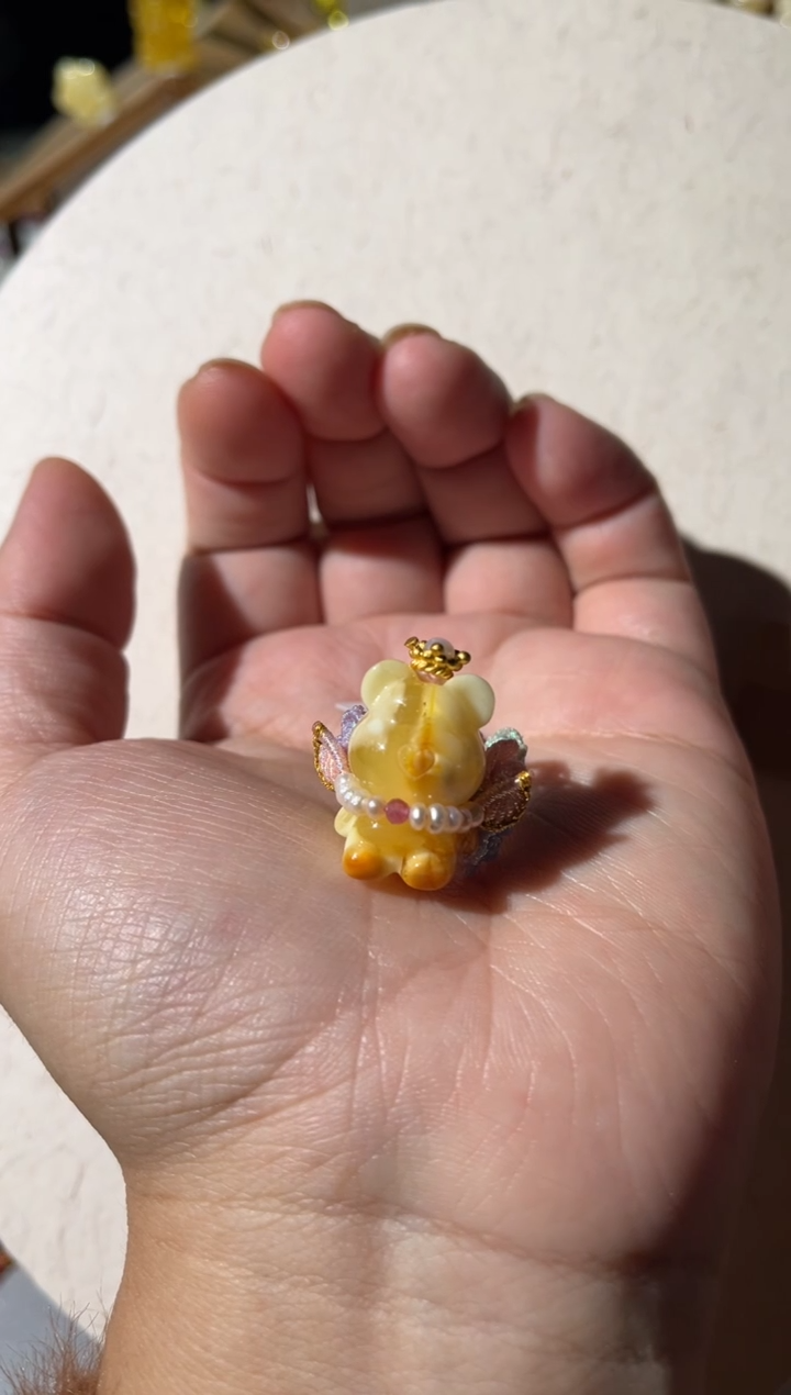 【闪购商品】蜜蜡戒指未镶嵌蜜蜡小熊戒指