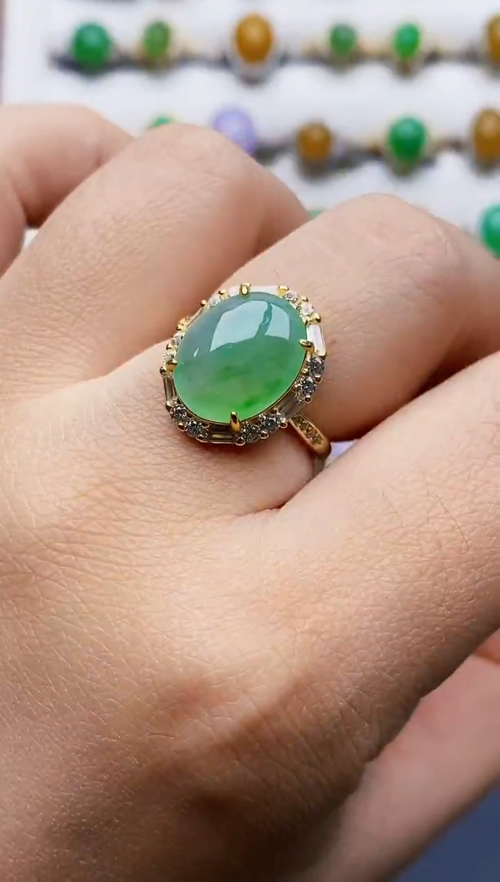 银S925镶嵌戒指翡翠2643