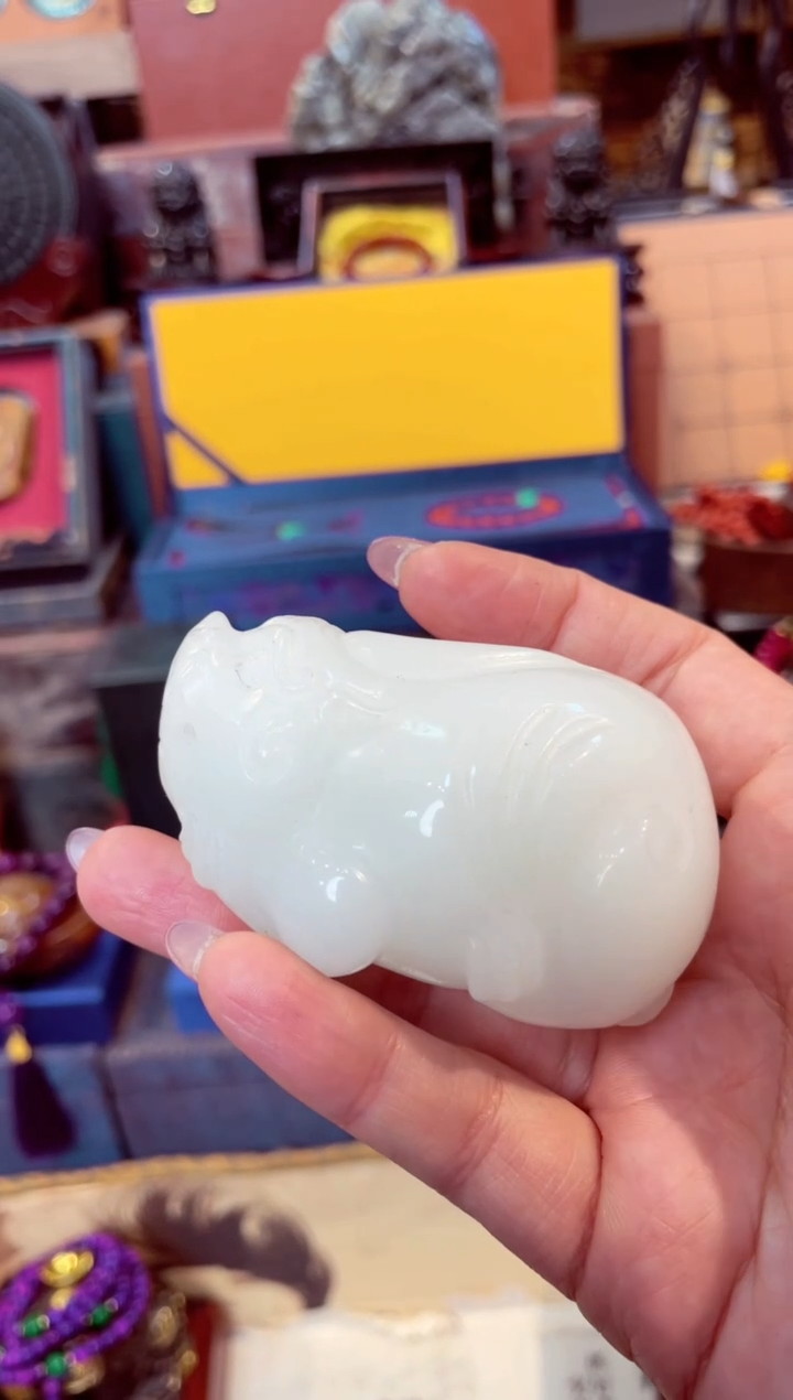 【闪购商品】和田玉手把件未镶嵌貔貅           