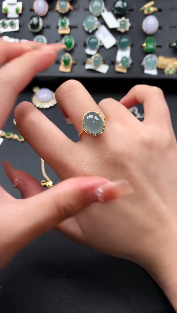 【闪购商品】翡翠戒指银S925镶嵌7631414