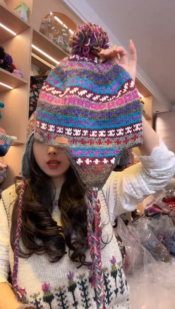 羊毛咖***豆百羊毛护耳帽B659