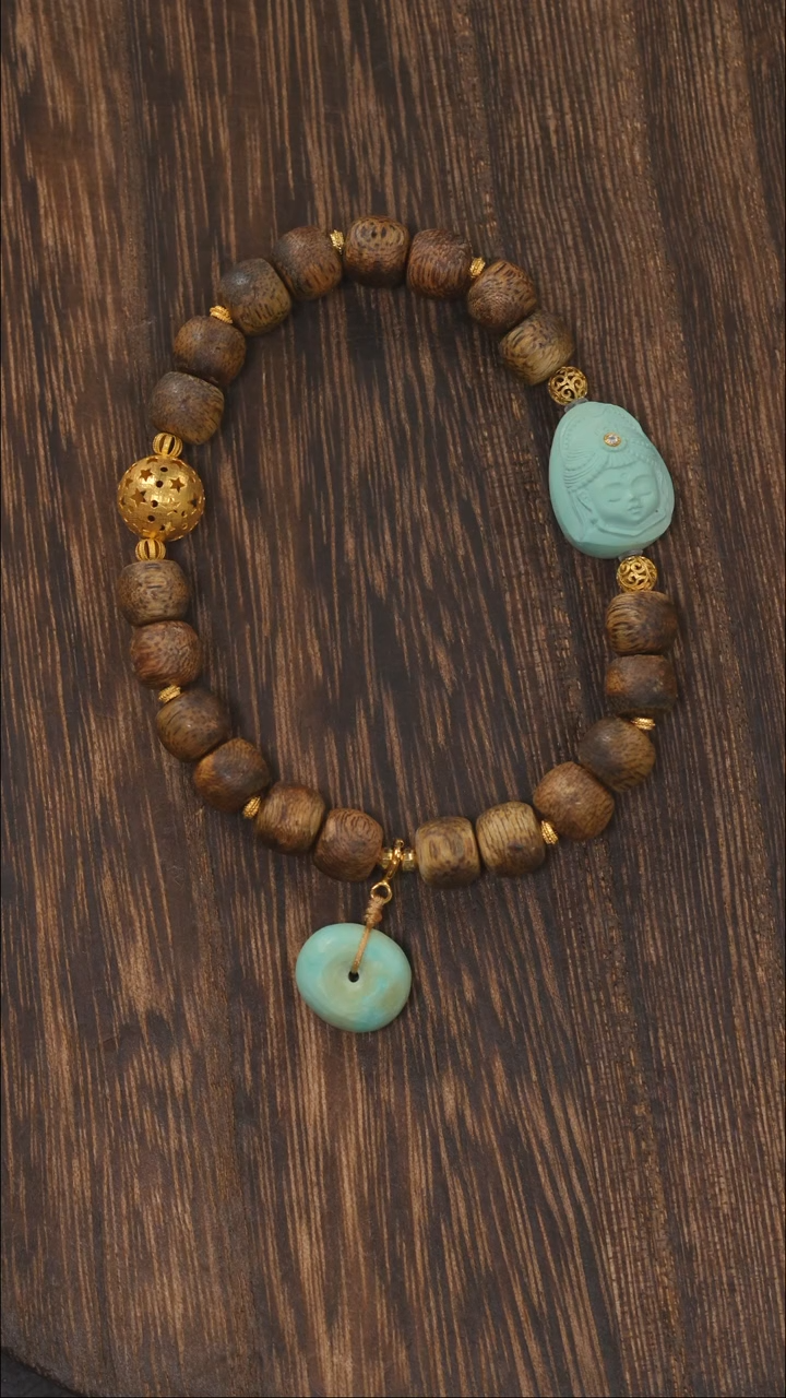 【闪购商品】绿松石挂饰18K金镶嵌1