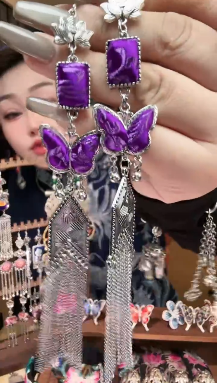 刺绣纯手工民族风刺绣耳环