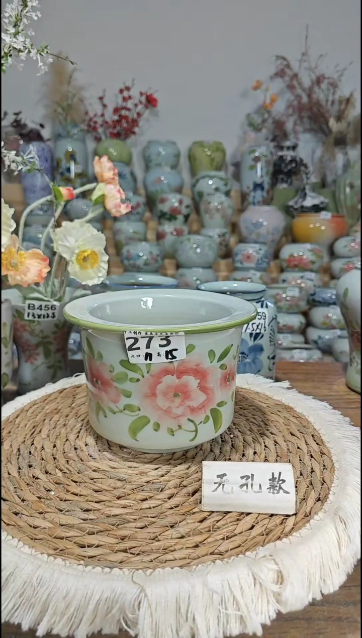 景德镇瓷韵陶瓷花盆 273 手工制品 完美主义者慎拍