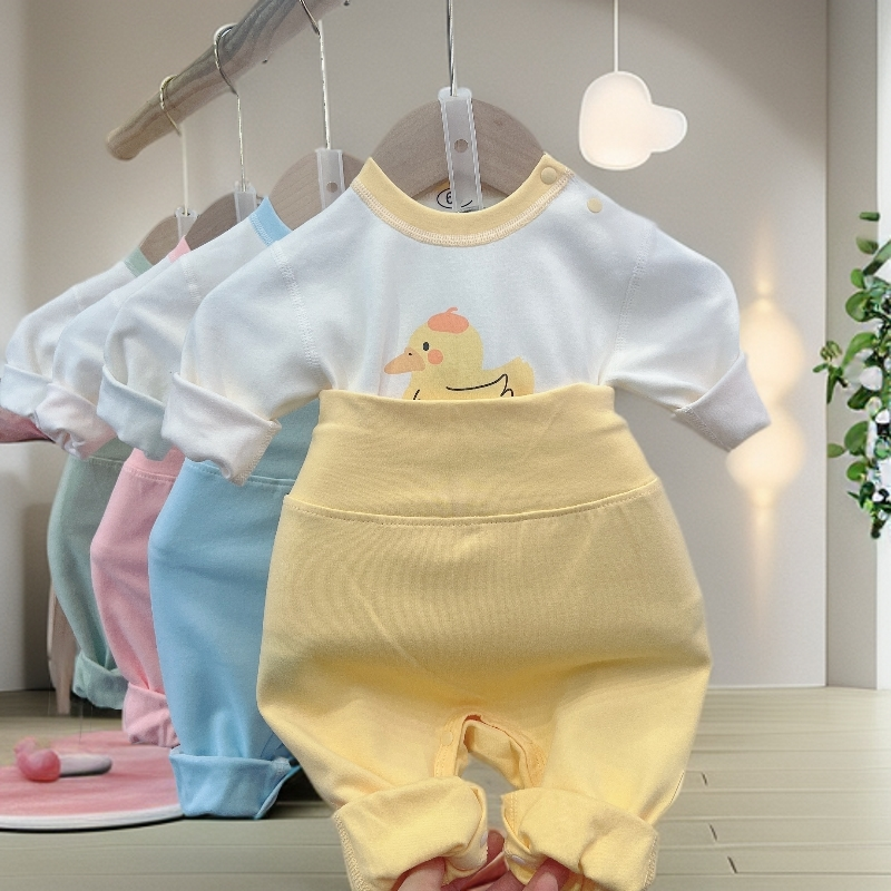 宝宝秋衣秋裤春秋新款舒绒棉高腰护肚家居服分体套装25036婴儿