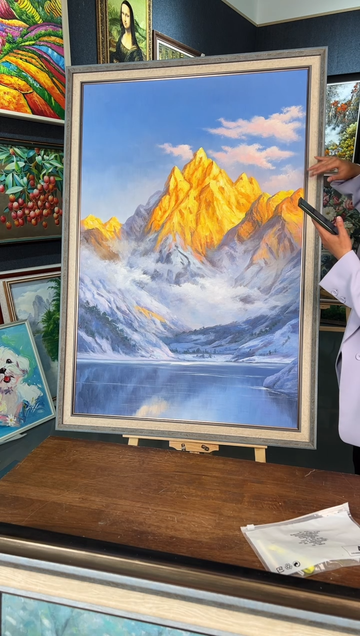【闪购商品】油画37号80*120日照金山-手绘油画
