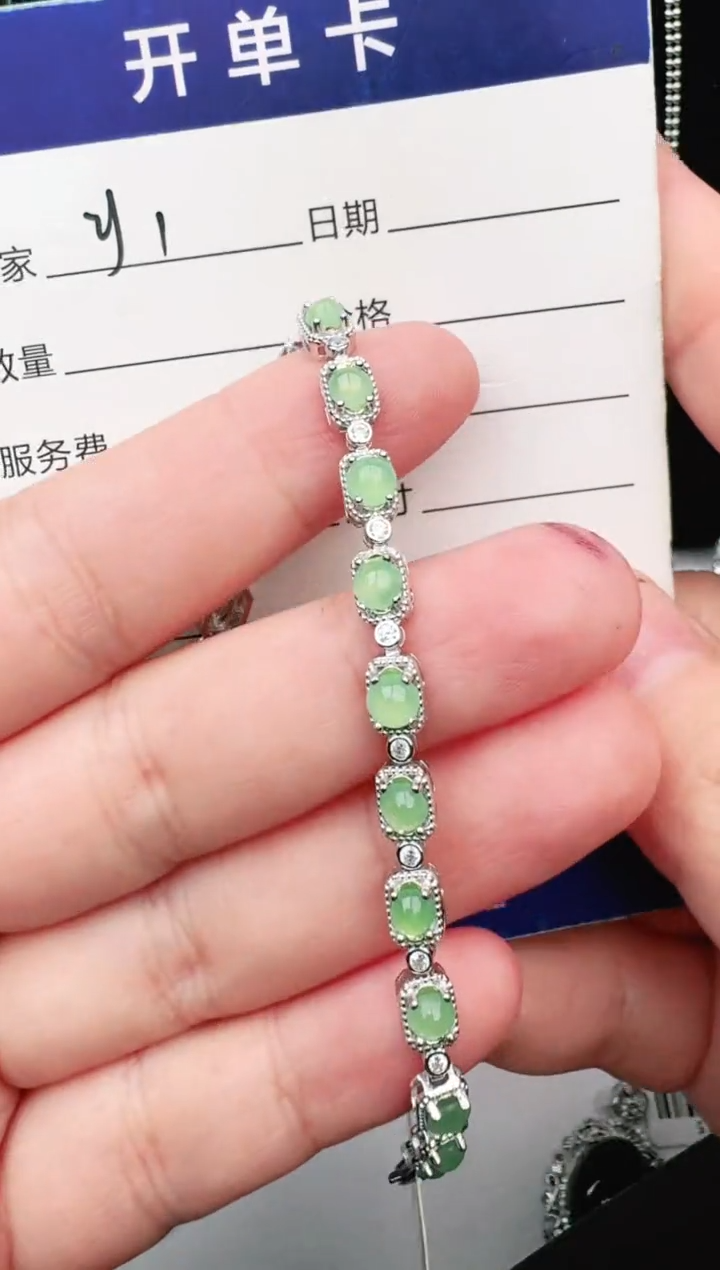 翡翠戒指银S925镶嵌小*儿1111