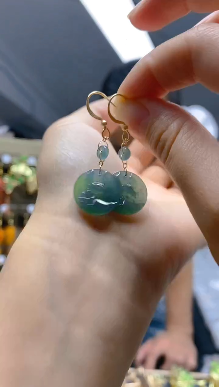 【闪购商品】翡翠耳饰合金0276翡翠耳钩