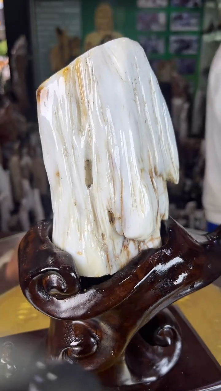 未镶嵌珠宝奇石硅化玉缅甸天然树化玉摆件