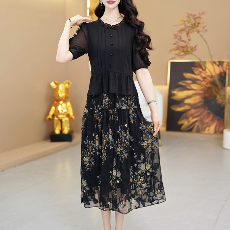 夏季新款百搭气质时尚中长款连衣裙【636#】