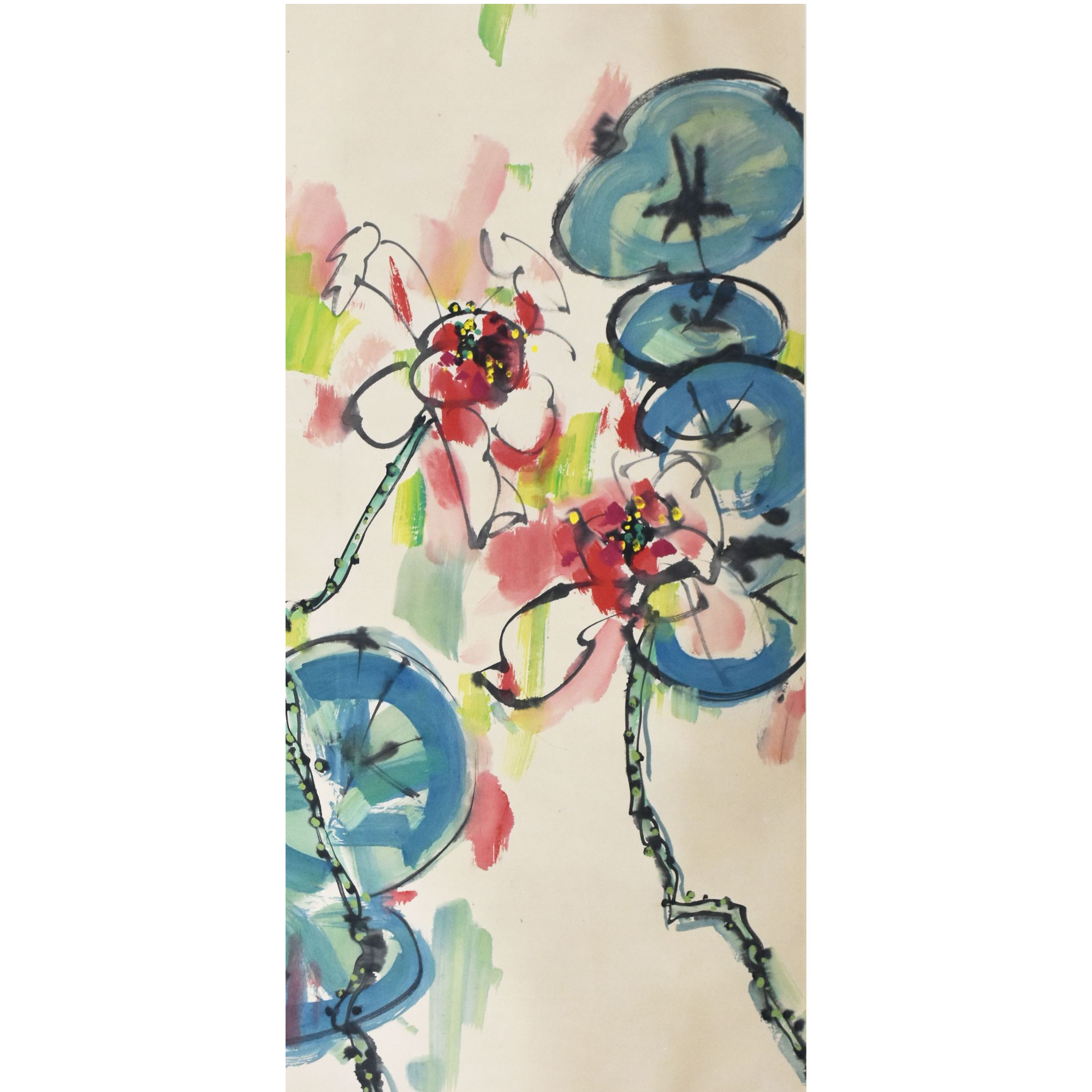 HM5145 荷花 137×68cm 纸本立轴 8.4平尺