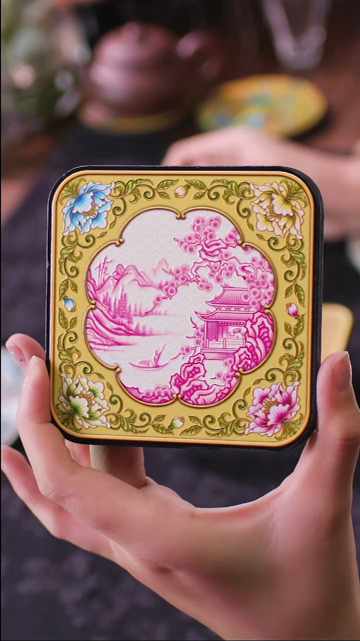 壹藏贰宝赏花镜图案杯垫一片