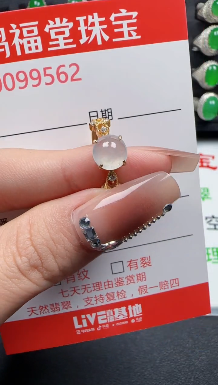 【闪购商品】翡翠戒指银S925镶嵌9562
