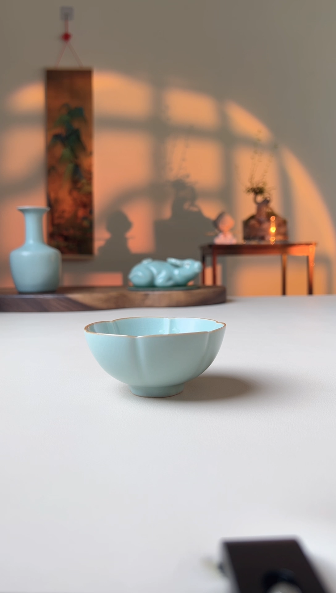 杯子仿古釉梅花杯带款