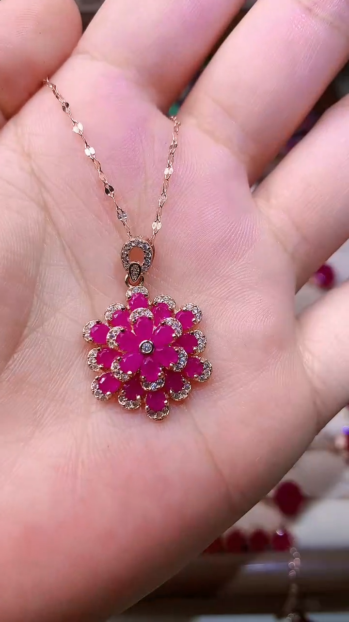 【闪购商品】红宝石颈饰银S925镶嵌0000