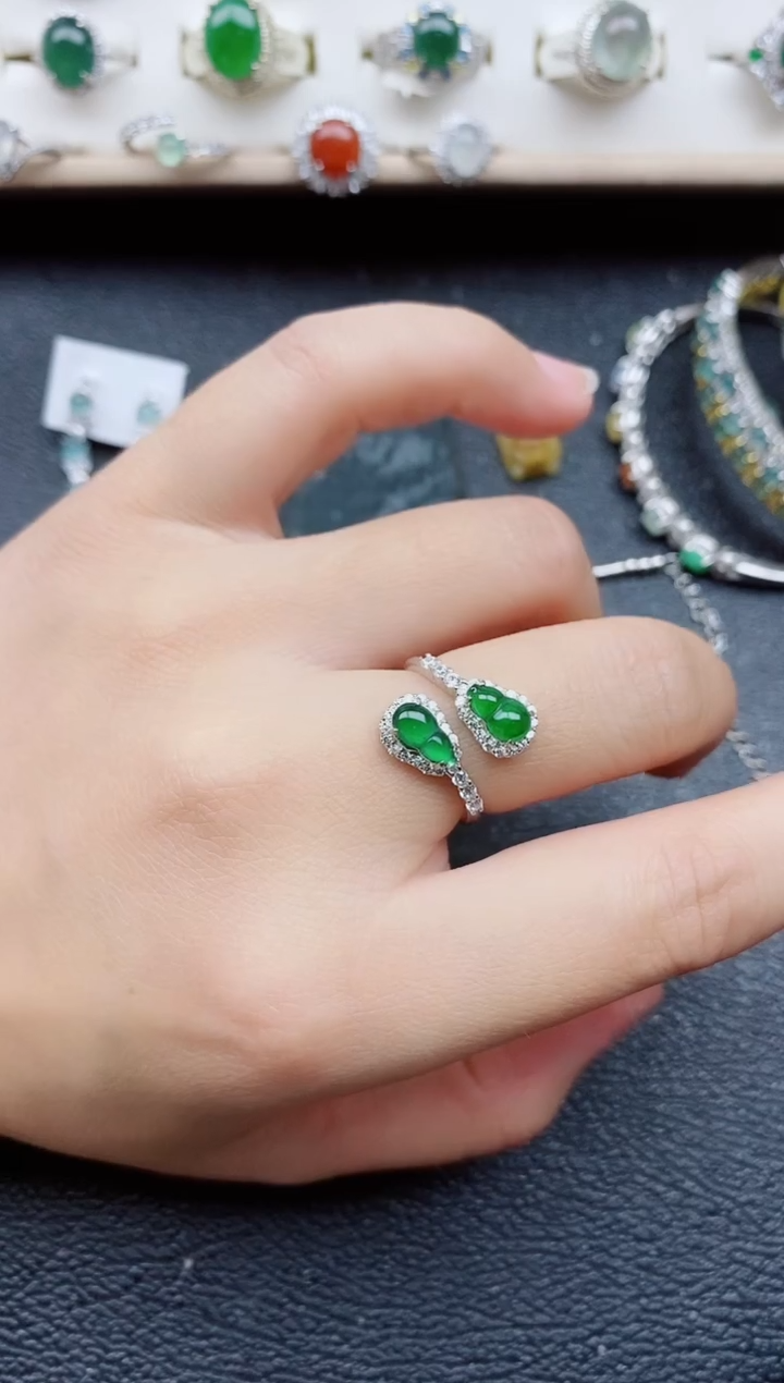 【闪购商品】翡翠戒指银S925镶嵌11111