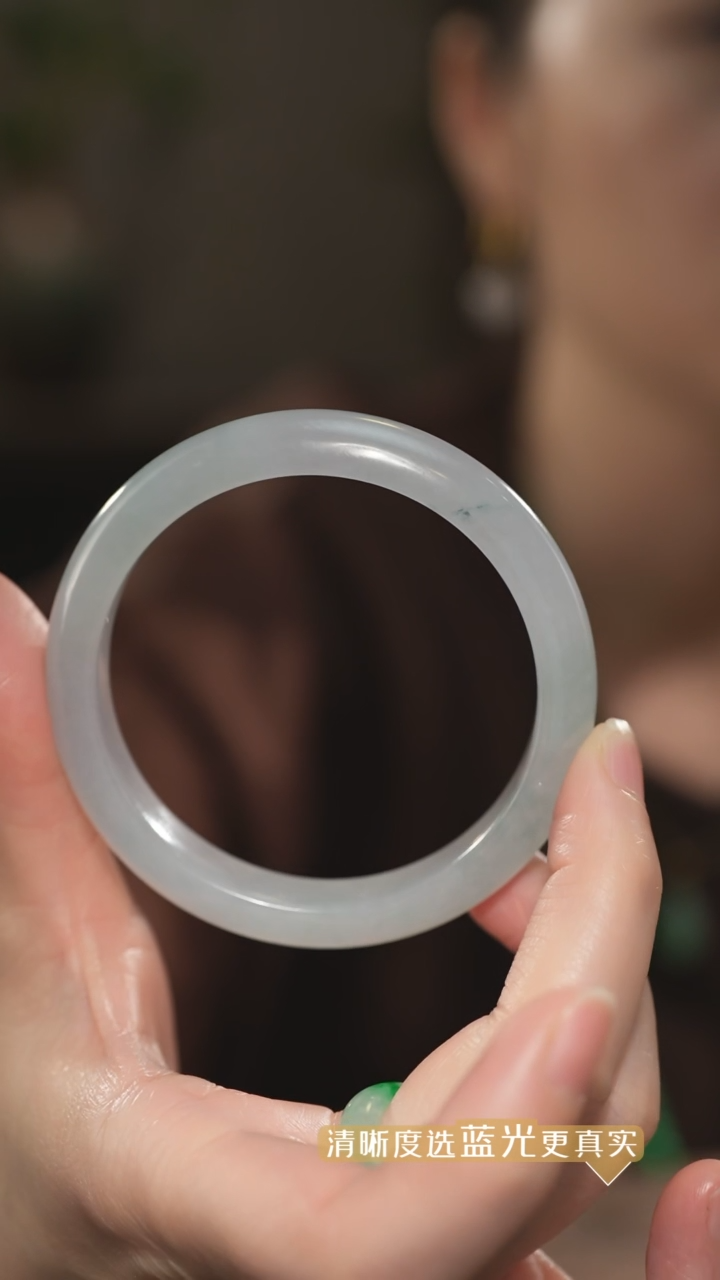 【闪购商品】翡翠手镯未镶嵌冰种翡翠正圈手镯 54.6圈口