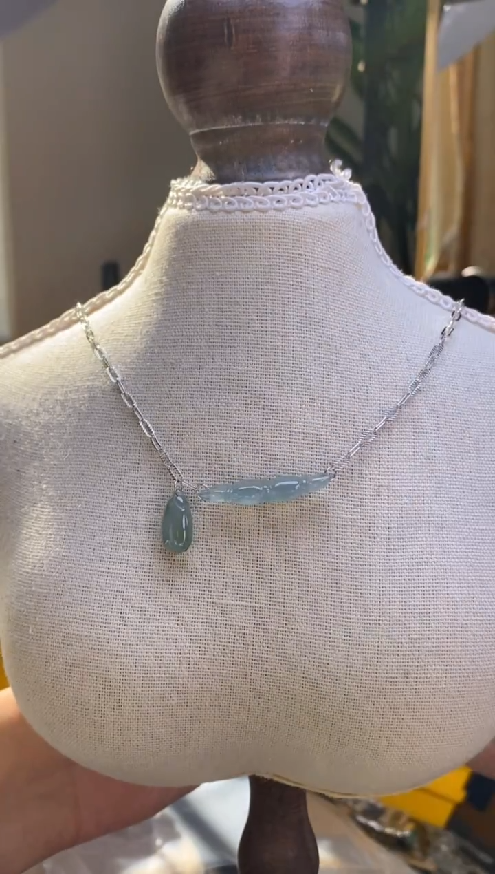 颈饰银S925镶嵌翡翠19509