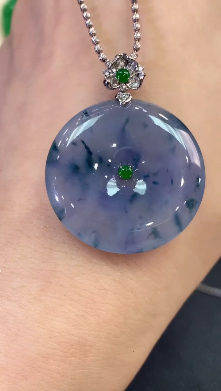 【闪购商品】翡翠吊坠(不含链)18K金镶嵌B121   有色差