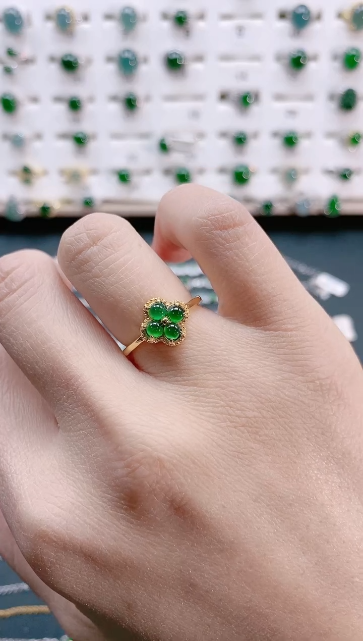 【闪购商品】翡翠戒指银S925镶嵌天然翡翠