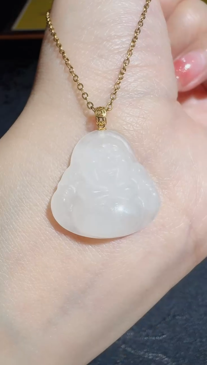 【闪购商品】和田玉吊坠(不含链)18K金镶嵌发一件