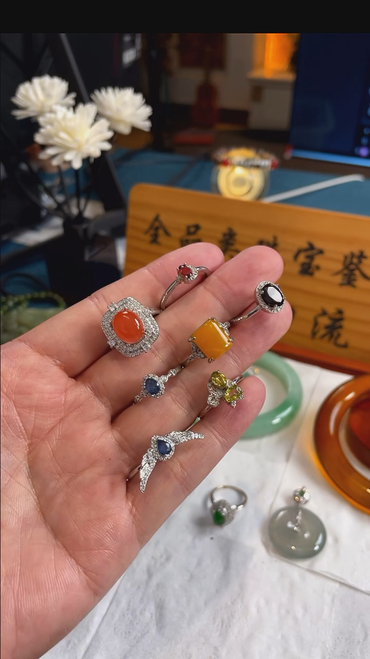 未镶嵌南红玛瑙戒指9419号