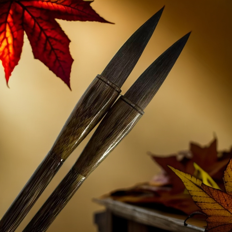 灰尾黑檩实木笔杆出锋6点2口径1点6中大楷对联专用毛笔长锋