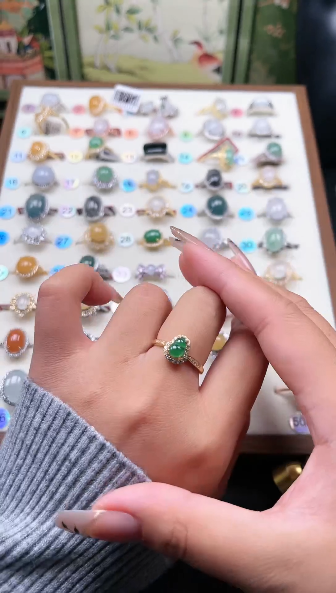 【闪购商品】翡翠戒指银S925镶嵌天然A货翡翠戒指