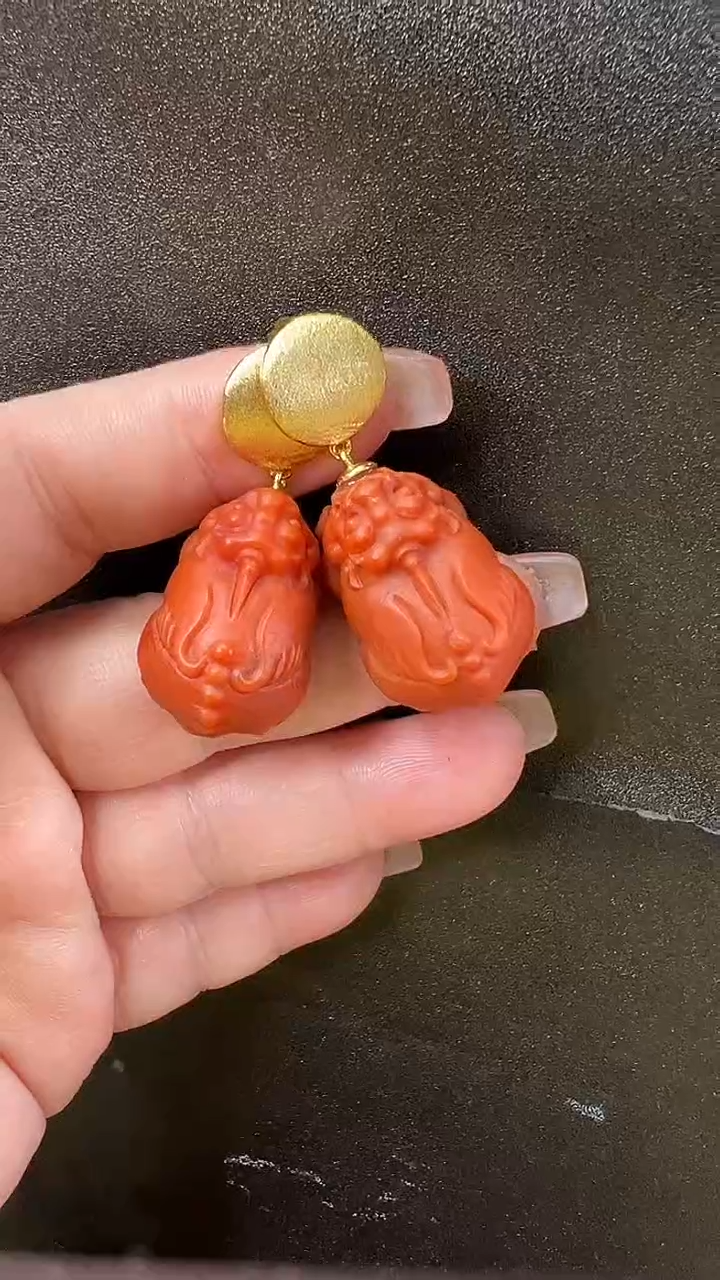 颈饰未镶嵌南红玛瑙耳环