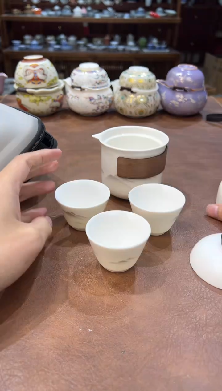 真的很便宜超好看会开片的旅行茶具