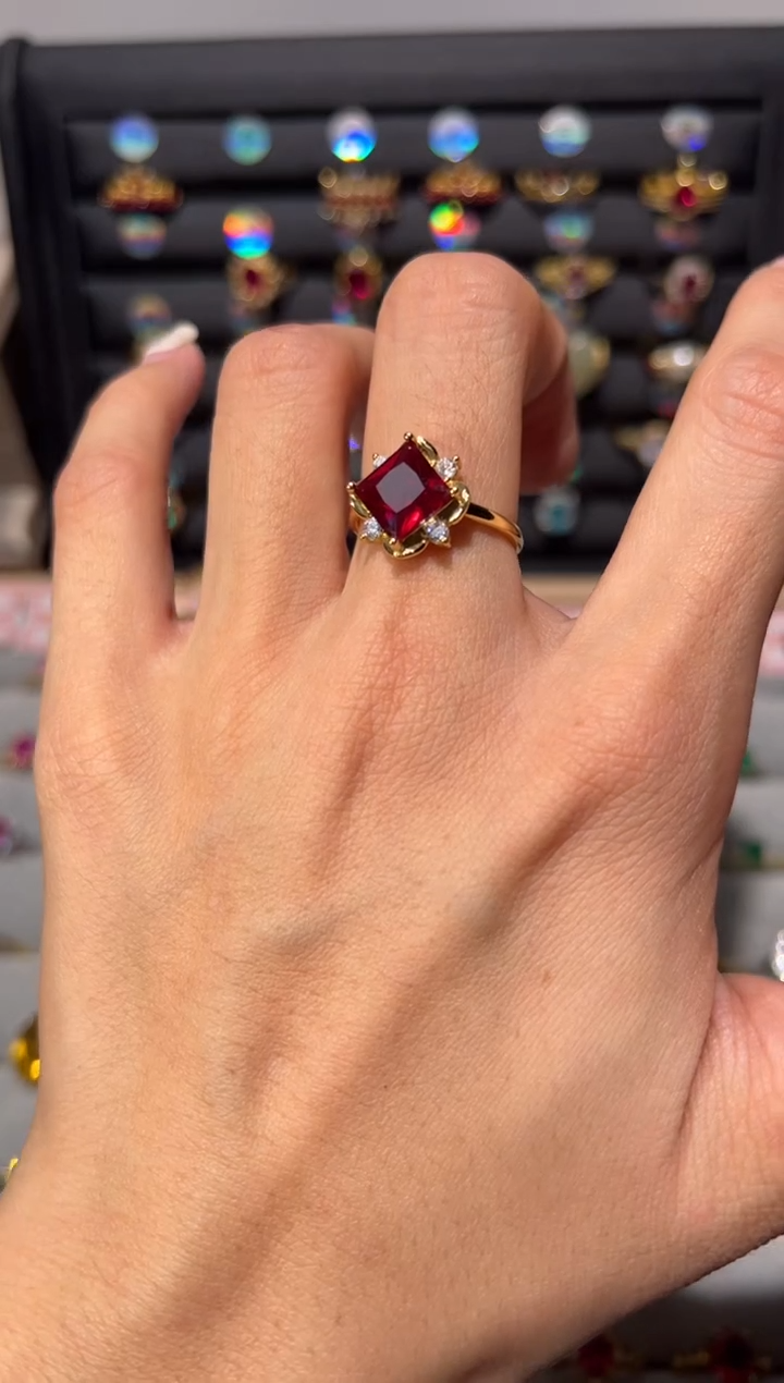 【闪购商品】红宝石戒指银S925镶嵌45663516312