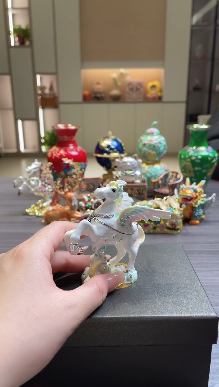 摆件七宝烧珐琅彩首饰盒