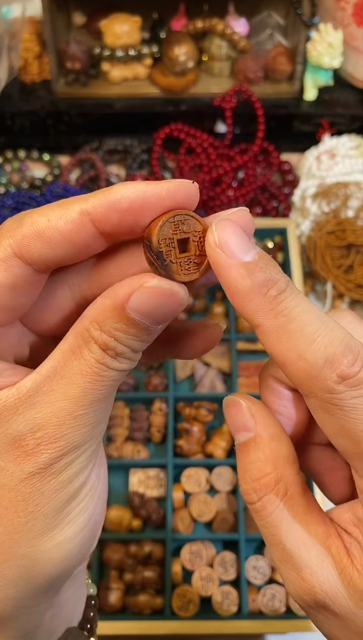 非洲檀香手串/手链雷击枣木币发1