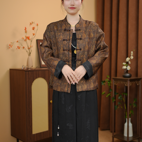 《福芦—外套》2025 秋季新中式国风提花立领百搭外套