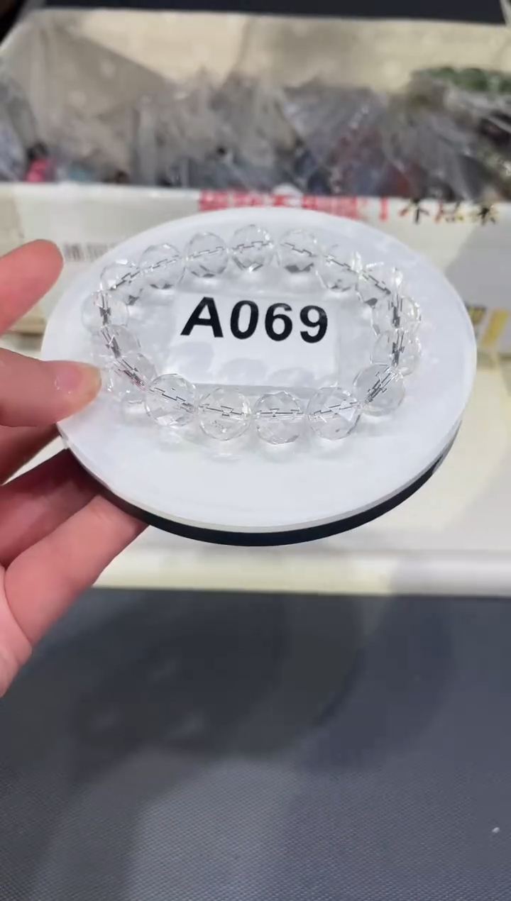 未镶嵌手链水晶A069 白水足球刻面 11+