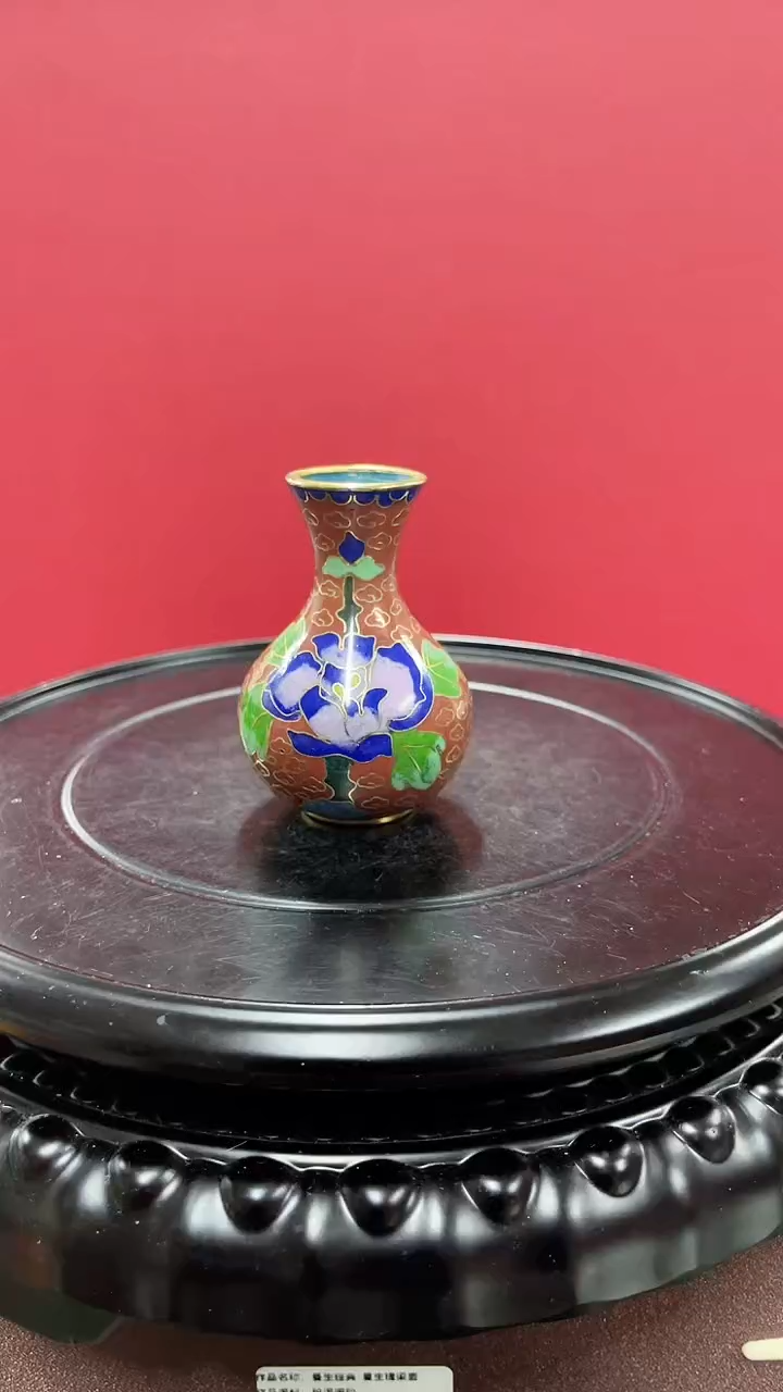 【闪购商品】非遗 景泰蓝小赏瓶 红色玉壶春