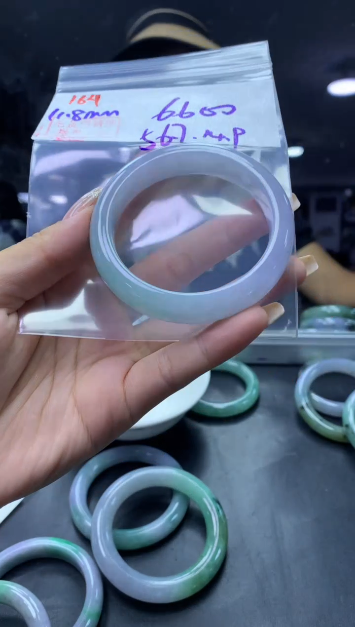 未镶嵌定制翡翠164手镯56.7+6600元+拍一发一