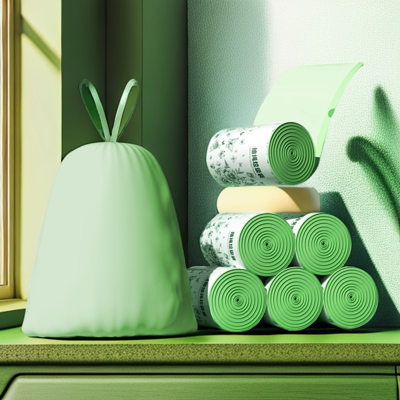 艾草香氛抑味家用抽绳垃圾袋厨房白色加大加厚厨房